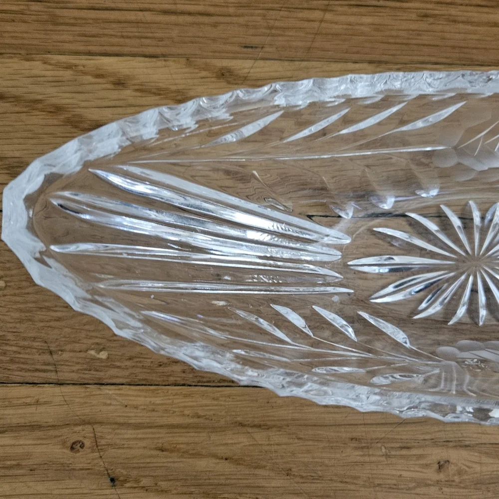 House Of Global Art Hand-Cut Lead Crystal Oval Dish From Germany